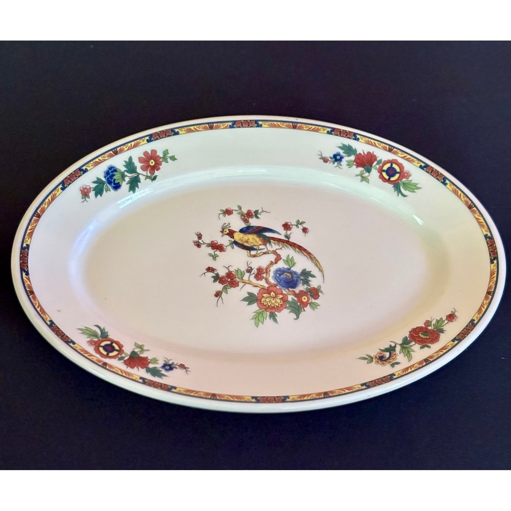 Syracuse China Bird of Paradise Oval Platter Vintage Restaurant Ware Ceramic